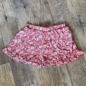 American Eagle Floral Ruffle Hem Shorts Size Small